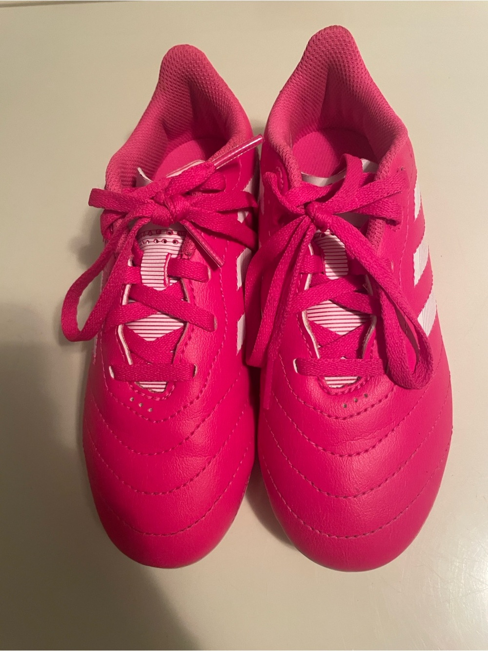 adidas Kids Bright Pink Lace-Up soccer cleats